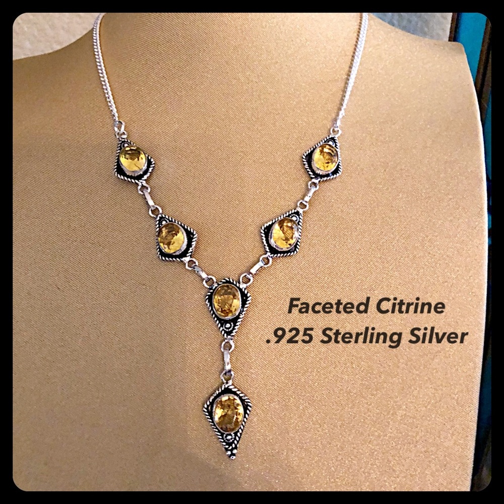 ✨HP✨Faceted Citrine Stones & 925 Sterling Silver✨